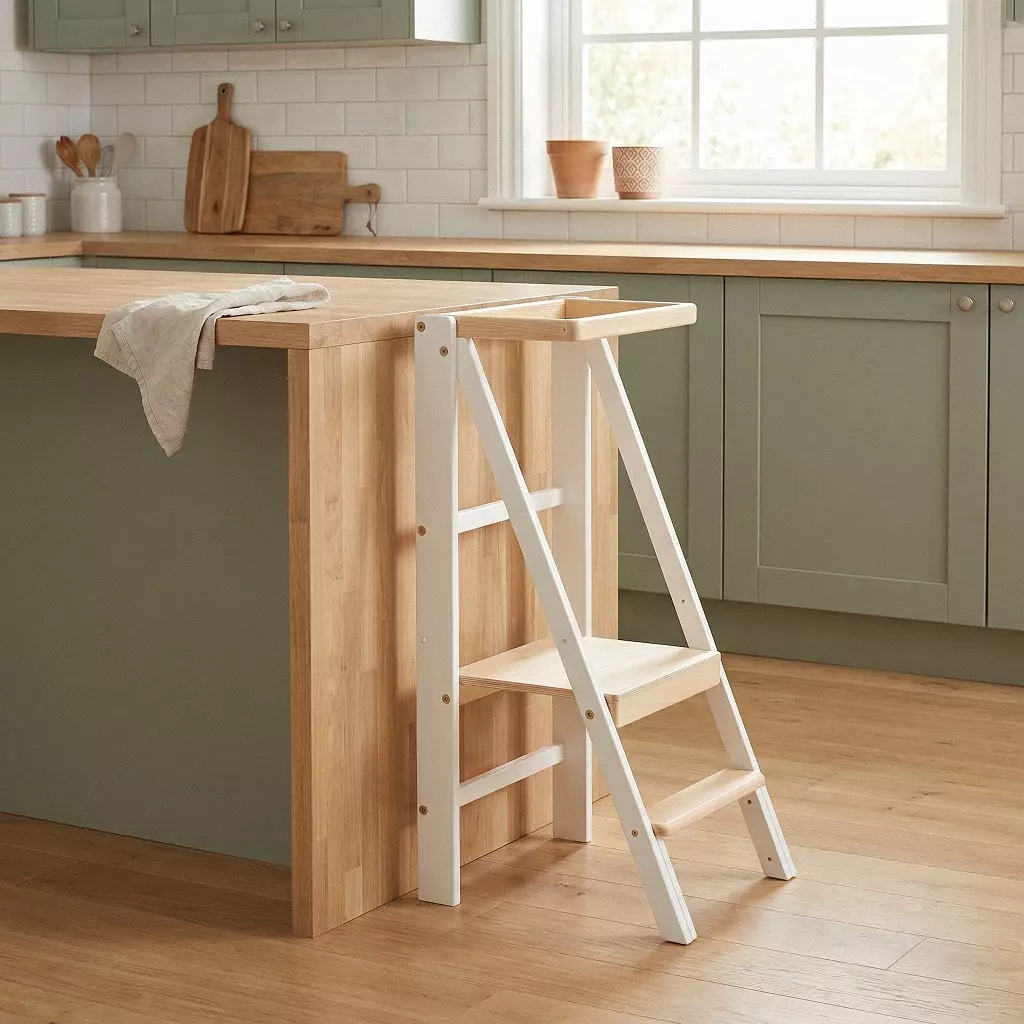 Lernturm weiß Holz Slim White Loft – Barin Toys